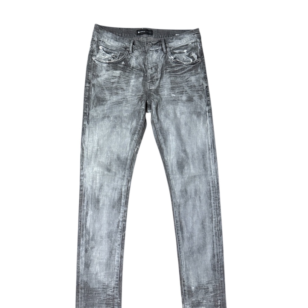 Purple Brand Grey Painted Skinny Denim
